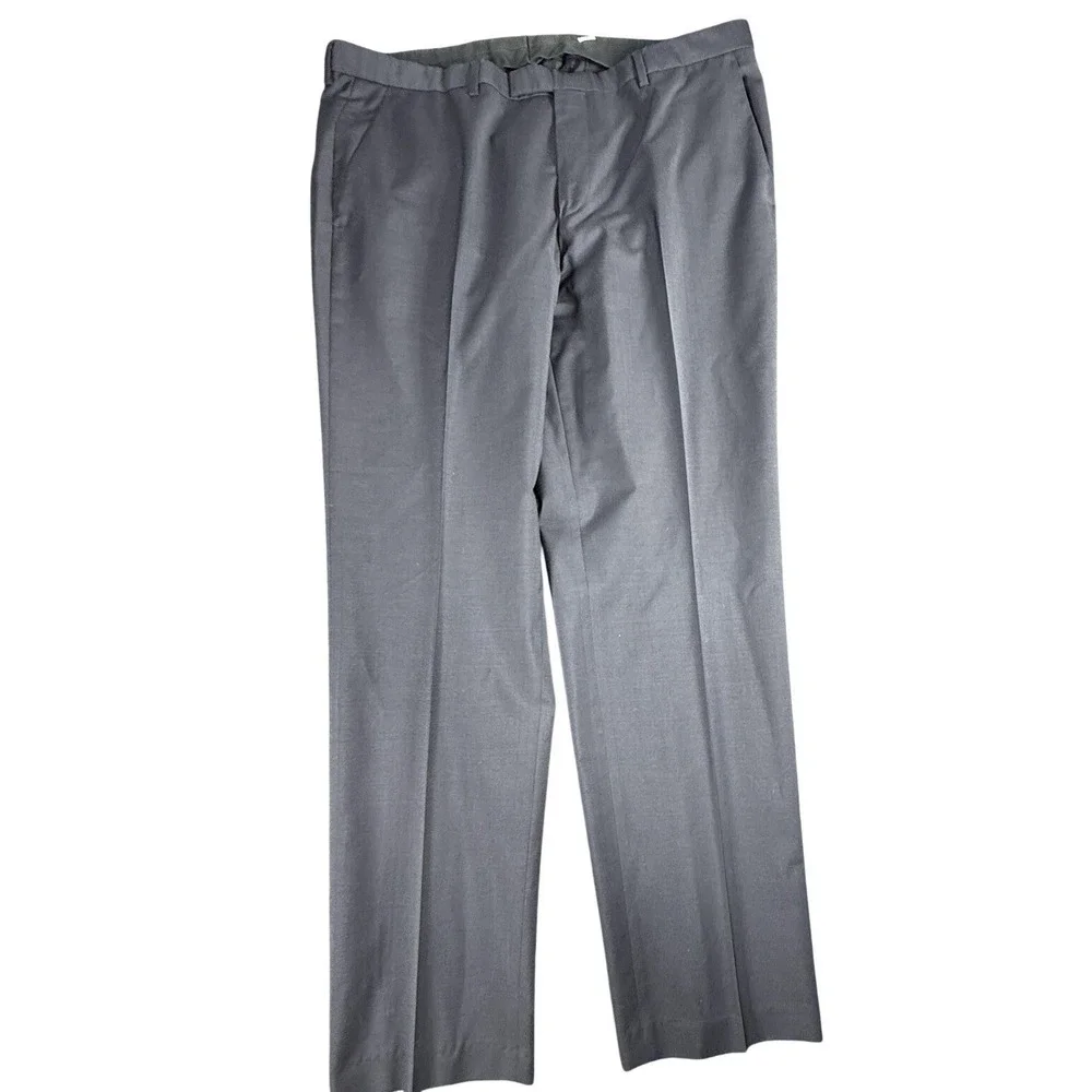 Hugo Boss Dress Pants 38R Navy Virgin Wool‎ Straight Leg Business Career